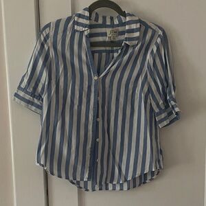 J. Crew | Blue and White Striped Button Down Shirt